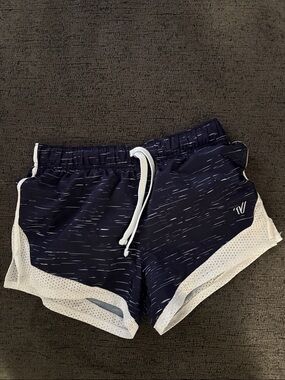 Varsity Navy and White Cheer Shorts